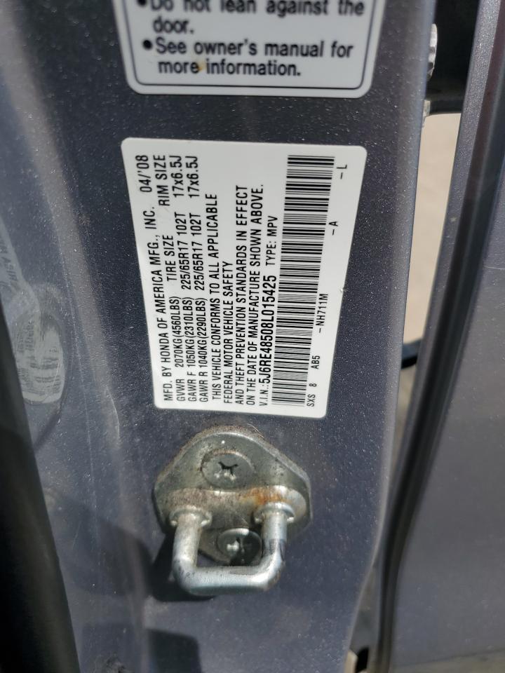 2008 Honda Cr-V Ex VIN: 5J6RE48508L015425 Lot: 66753715