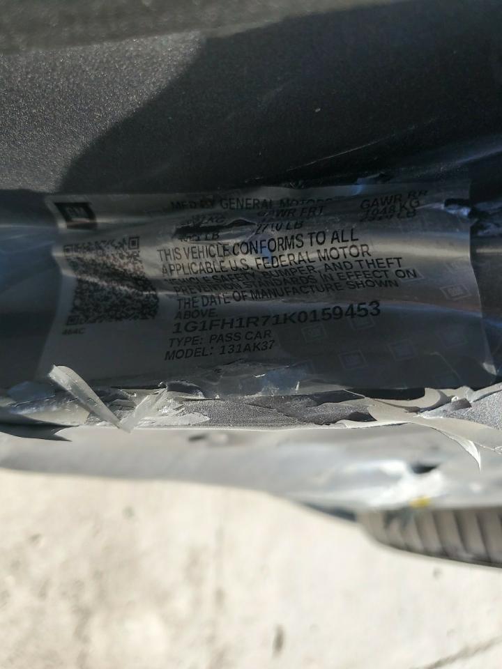 2019 Chevrolet Camaro Ss VIN: 1G1FH1R71K0159453 Lot: 63790715