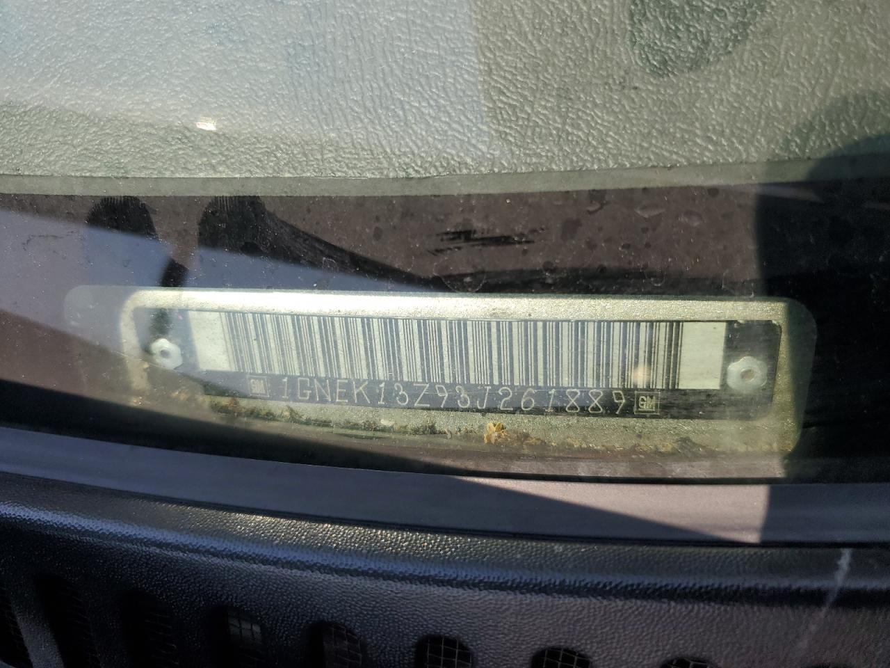 2003 Chevrolet Tahoe K1500 VIN: 1GNEK13Z93J261889 Lot: 67038165