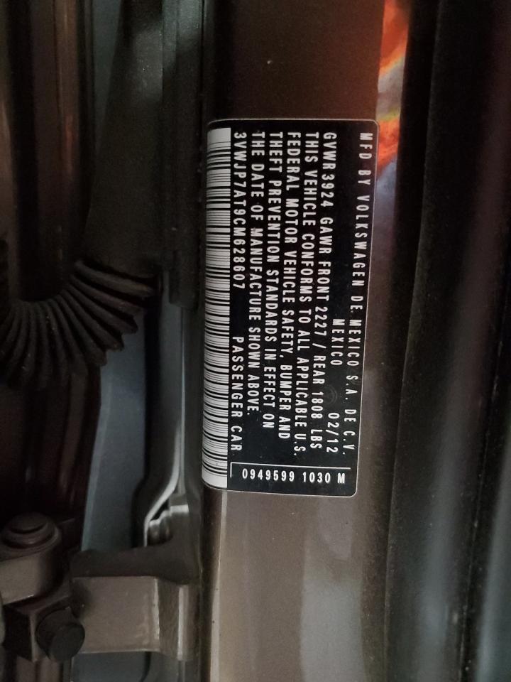 2012 Volkswagen Beetle VIN: 3VWJP7AT9CM628607 Lot: 66799855