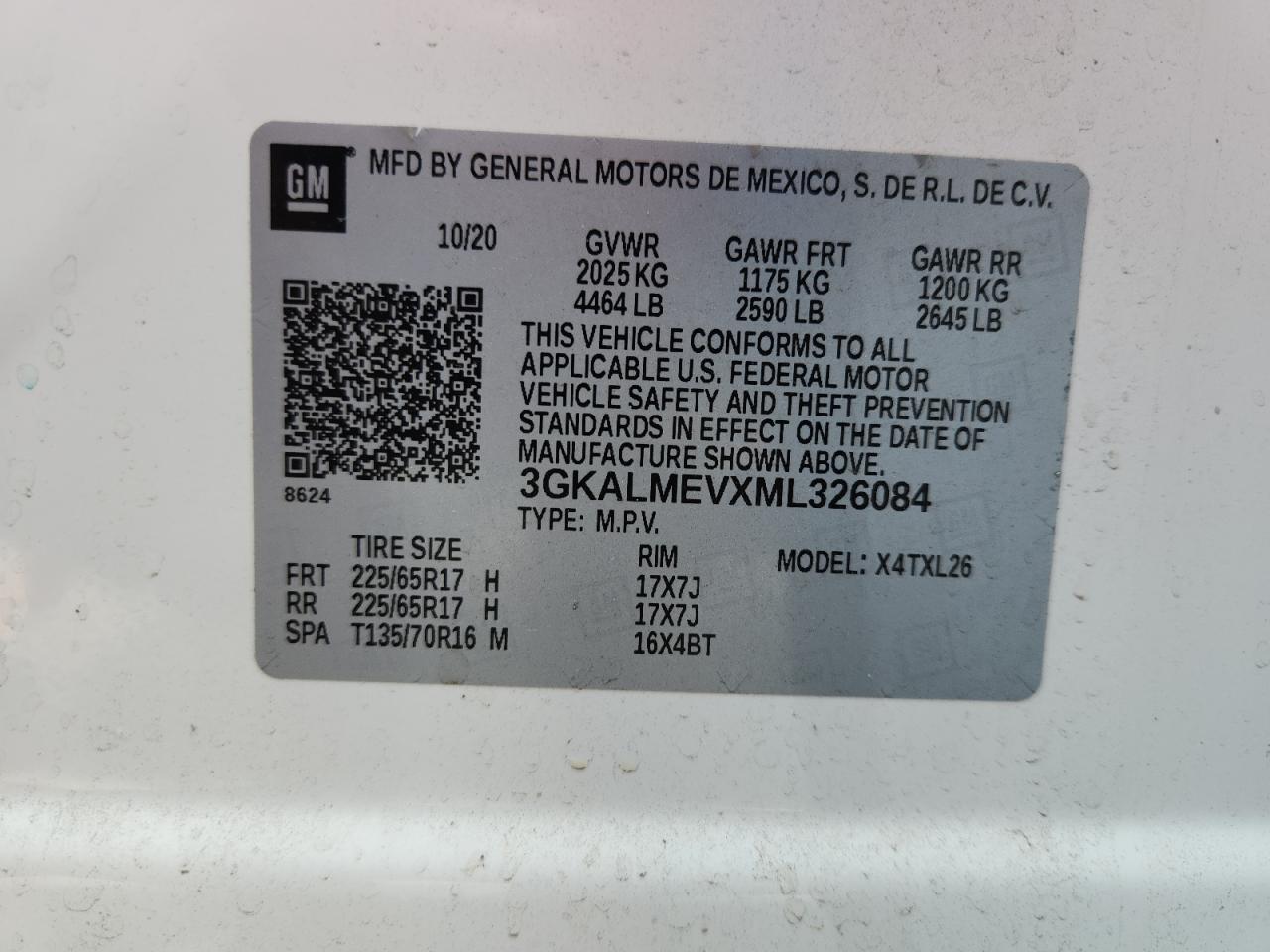 2021 GMC Terrain Sle VIN: 3GKALMEVXML326084 Lot: 63984215