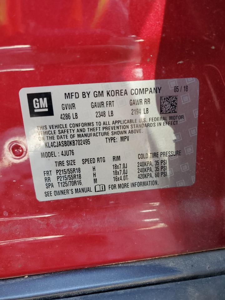 2019 Buick Encore Preferred VIN: KL4CJASB0KB702495 Lot: 63508565