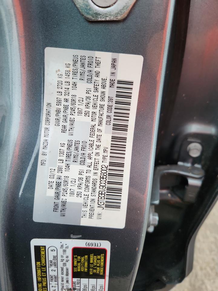 2012 Mazda Cx-9 VIN: JM3TB3BV9C0358002 Lot: 64539275