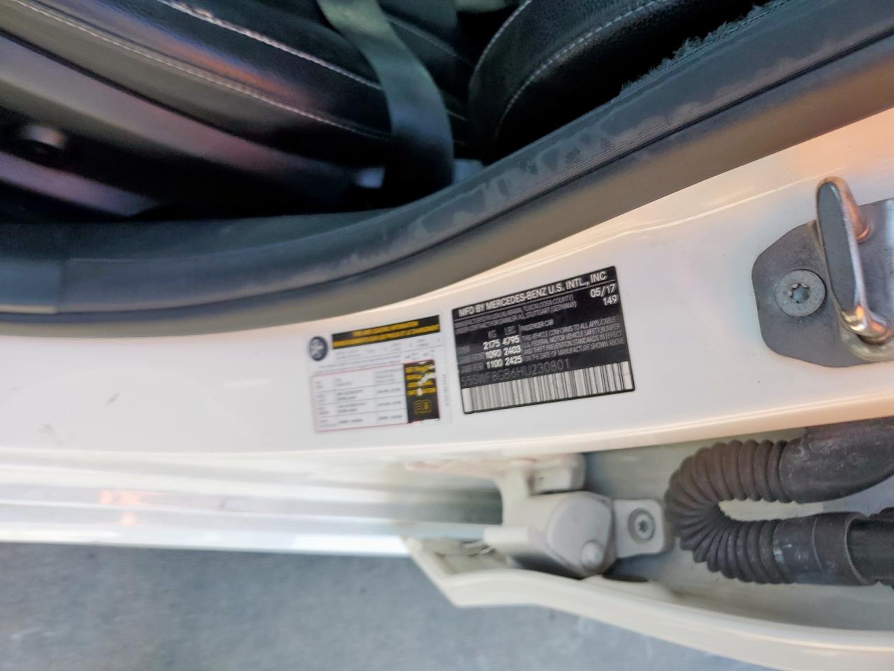 2017 Mercedes-Benz C 63 Amg VIN: 55SWF8GB6HU230801 Lot: 65757505