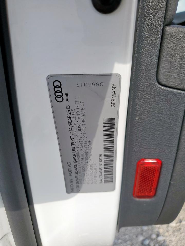 2020 Audi A4 Premium VIN: WAUDNAF46LN010426 Lot: 64615875
