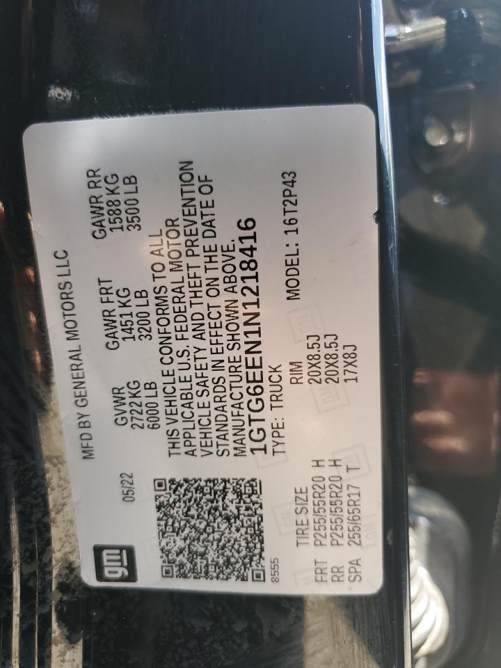 2022 GMC Canyon Denali VIN: 1GTG6EEN1N1218416 Lot: 63737725
