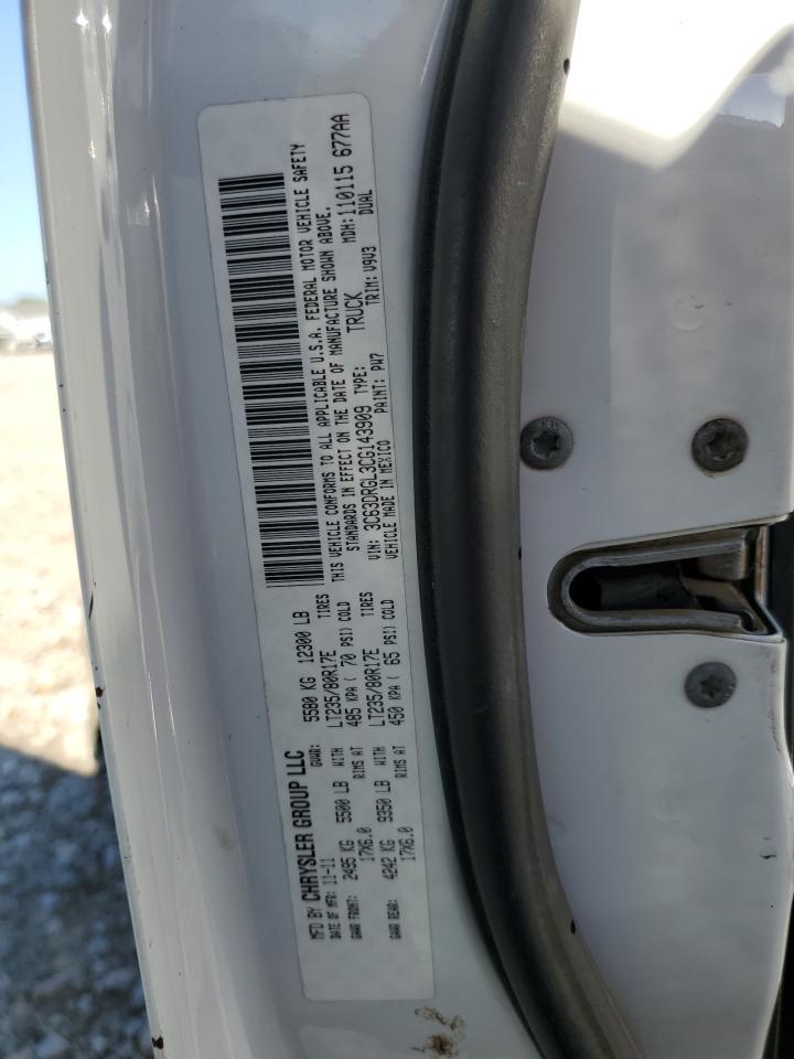 2012 Dodge Ram 3500 St VIN: 3C63DRGL3CG143909 Lot: 63080315