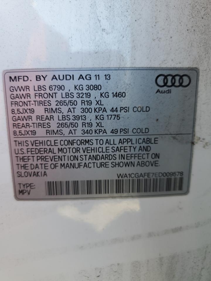 2014 Audi Q7 Premium VIN: WA1CGAFE7ED009578 Lot: 64497285