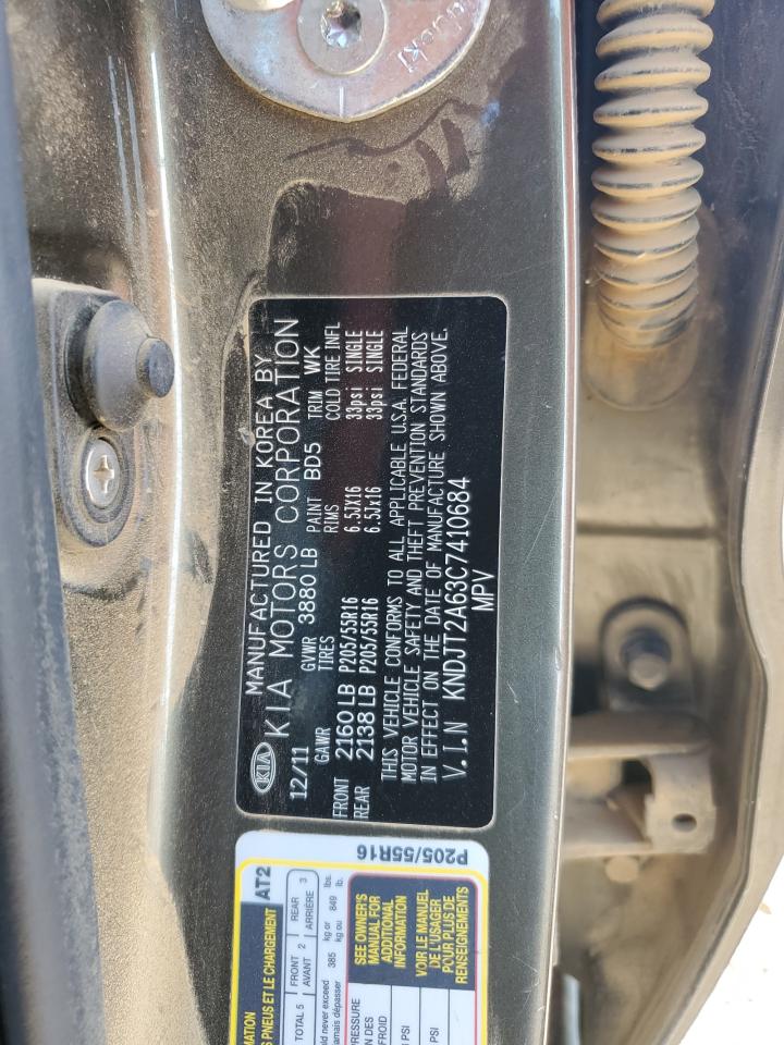 2012 Kia Soul + VIN: KNDJT2A63C7410684 Lot: 64031475