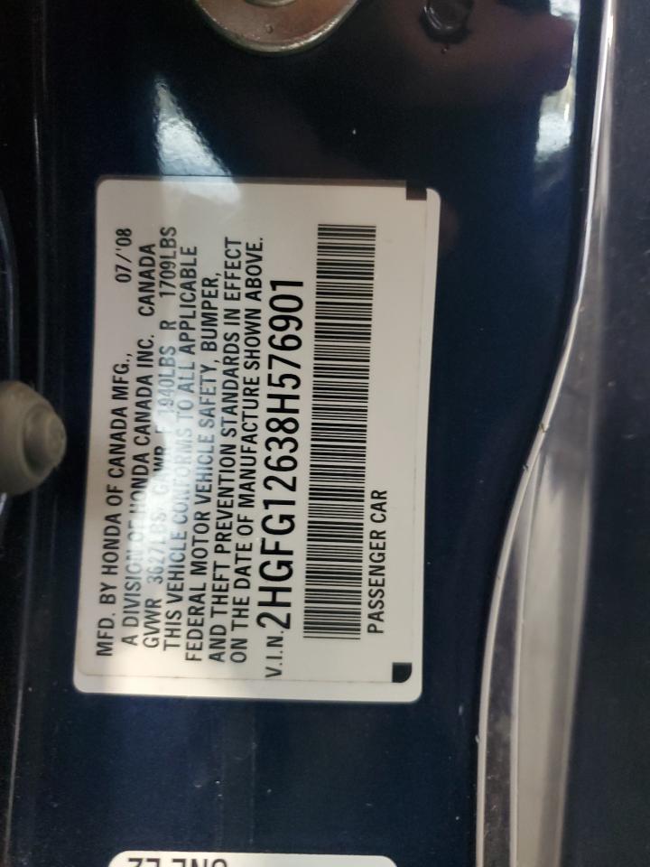 2008 Honda Civic Lx VIN: 2HGFG12638H576901 Lot: 65056145