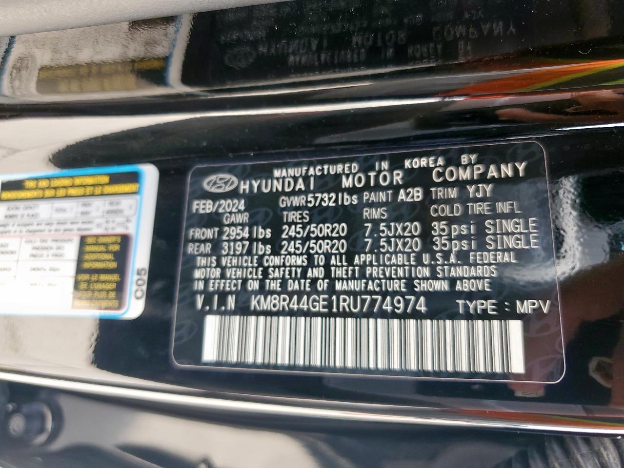 2024 Hyundai Palisade Sel Premium VIN: KM8R44GE1RU774974 Lot: 63948635