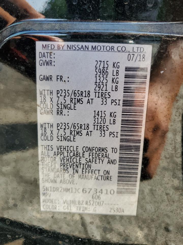 2018 Nissan Pathfinder S VIN: 5N1DR2MM1JC673410 Lot: 64319785