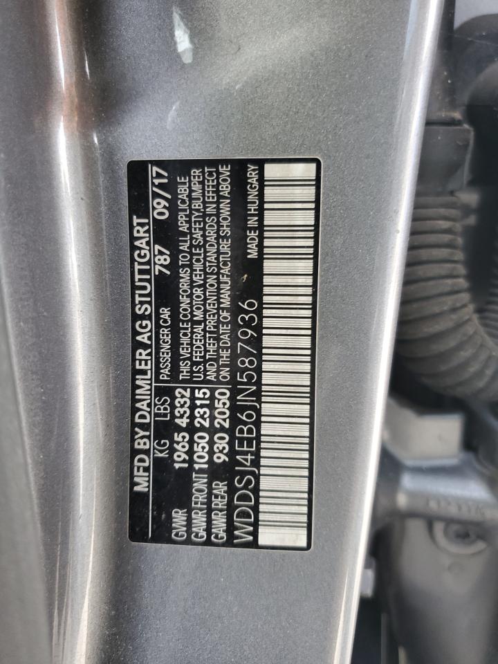 wddsj4eb6jn587936 WDDSJ4EB6JN587936 2018 Mercedes-Benz Cla 250