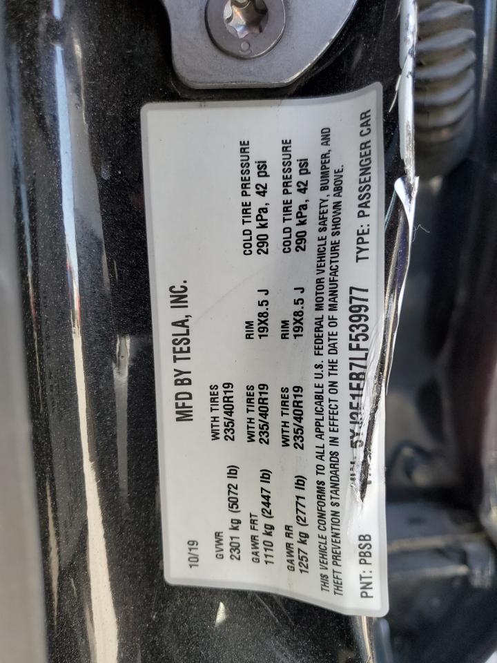 2020 Tesla Model 3 VIN: 5YJ3E1EB7LF539977 Lot: 64128885