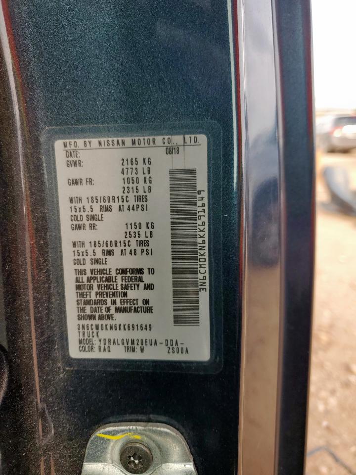 2019 Nissan Nv200 2.5S VIN: 3N6CM0KN6KK691649 Lot: 63679875