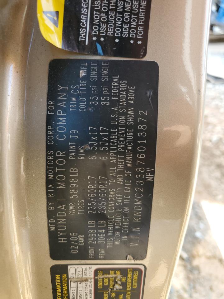 2007 Hyundai Entourage Gls VIN: KNDMC233876013872 Lot: 64031265