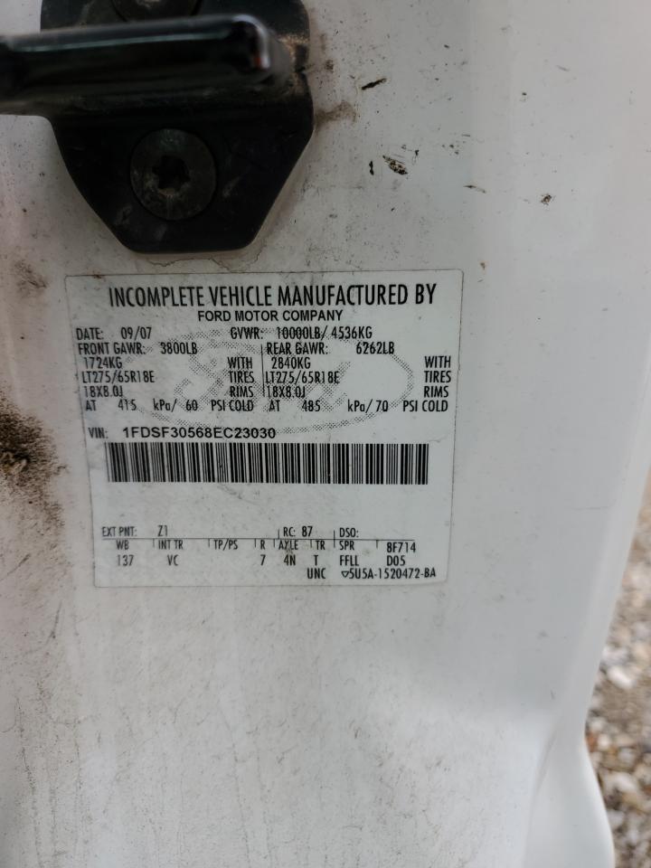 2008 Ford F350 Srw Super Duty VIN: 1FDSF30568EC23030 Lot: 62321495