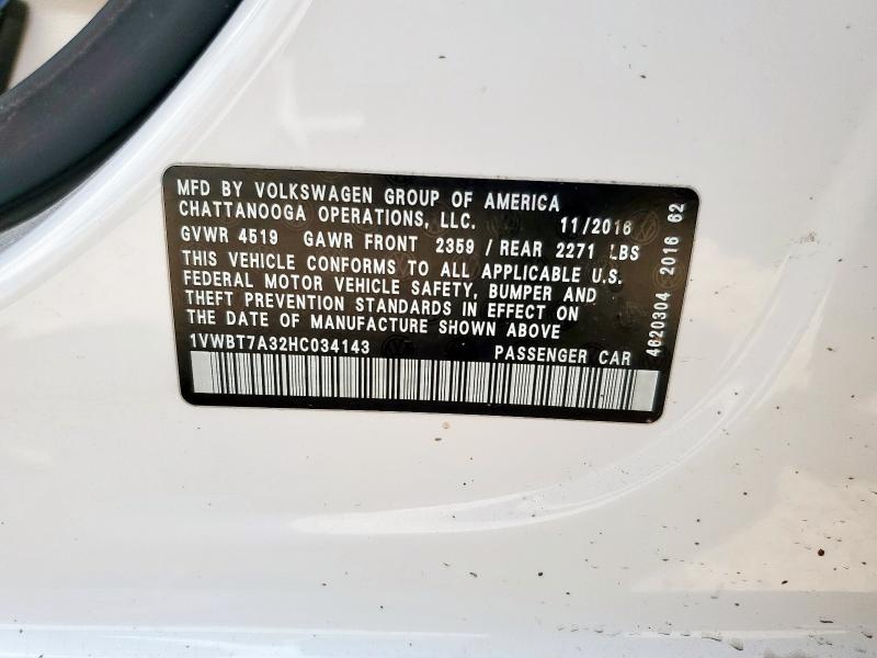 2017 VOLKSWAGEN PASSAT SE  