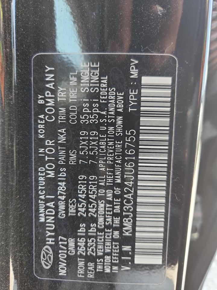 2018 Hyundai Tucson Value VIN: KM8J3CA24JU616755 Lot: 64303635