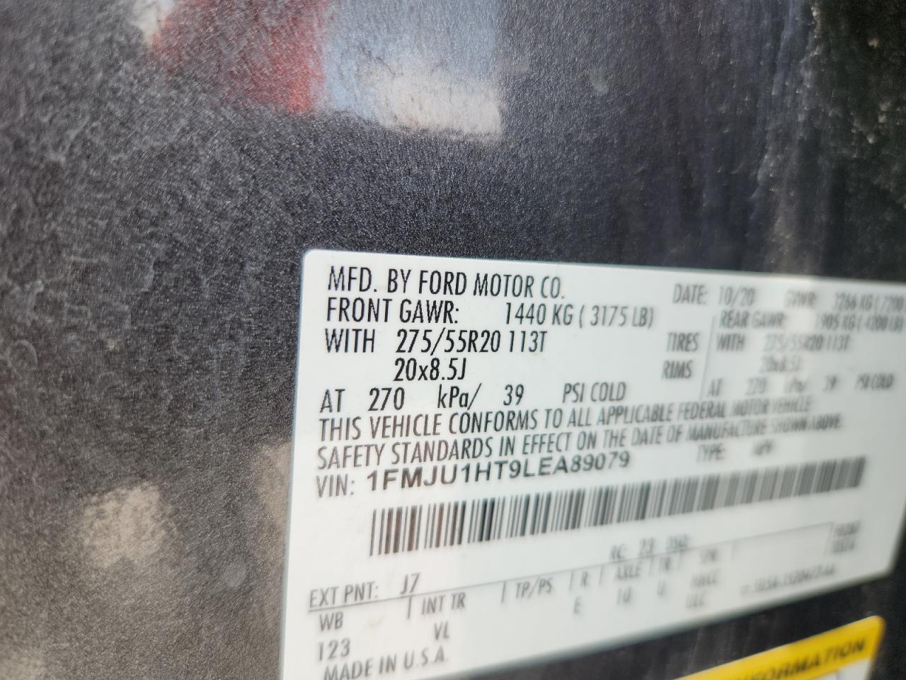 2020 Ford Expedition Xlt VIN: 1FMJU1HT9LEA89079 Lot: 63454475