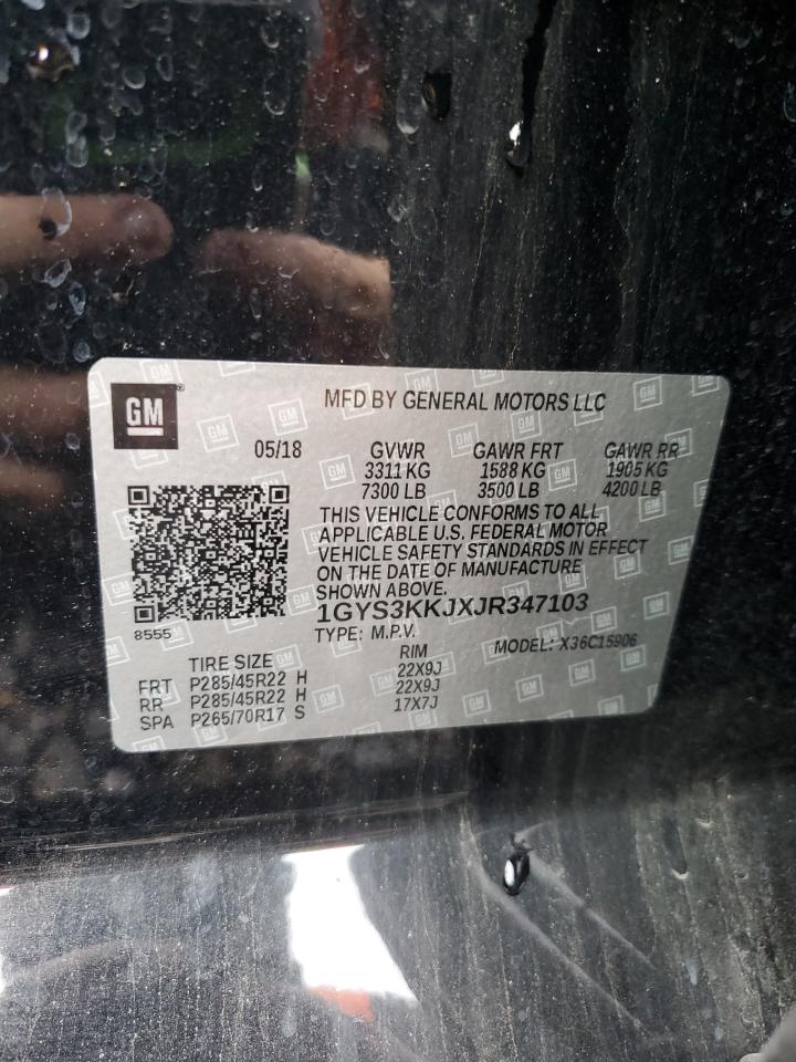 2018 Cadillac Escalade Esv Platinum VIN: 1GYS3KKJXJR347103 Lot: 63001715