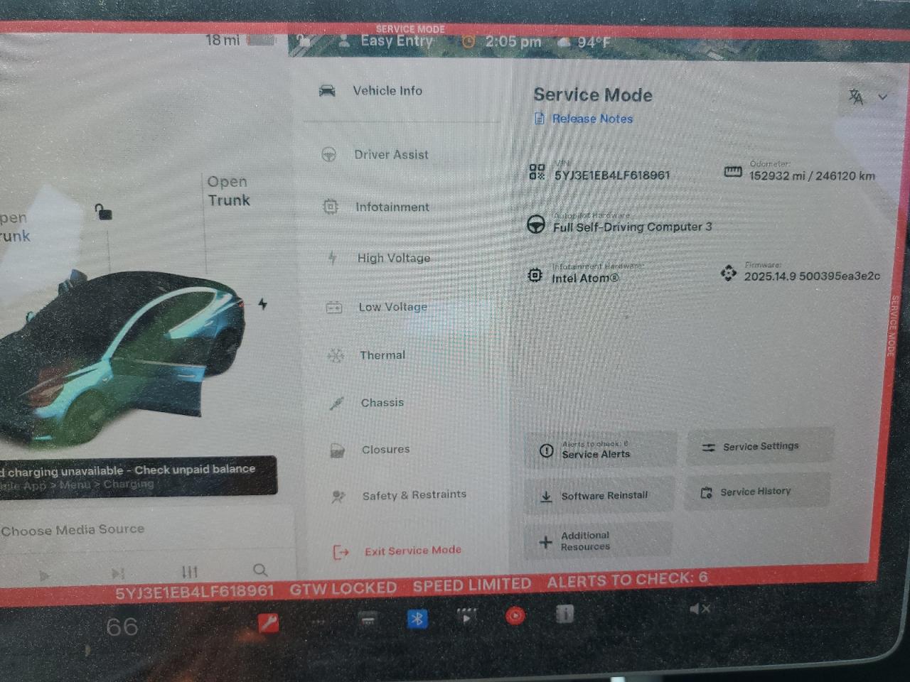 2020 Tesla Model 3 VIN: 5YJ3E1EB4LF618961 Lot: 61959855