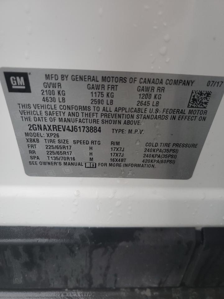 2018 Chevrolet Equinox Ls VIN: 2GNAXREV4J6173884 Lot: 65387965