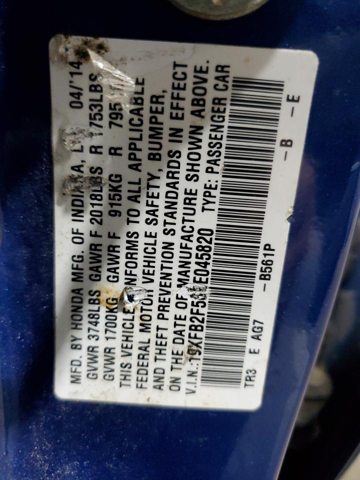 2014 Honda Civic Lx VIN: 19XFB2F56EE045820 Lot: 64820165