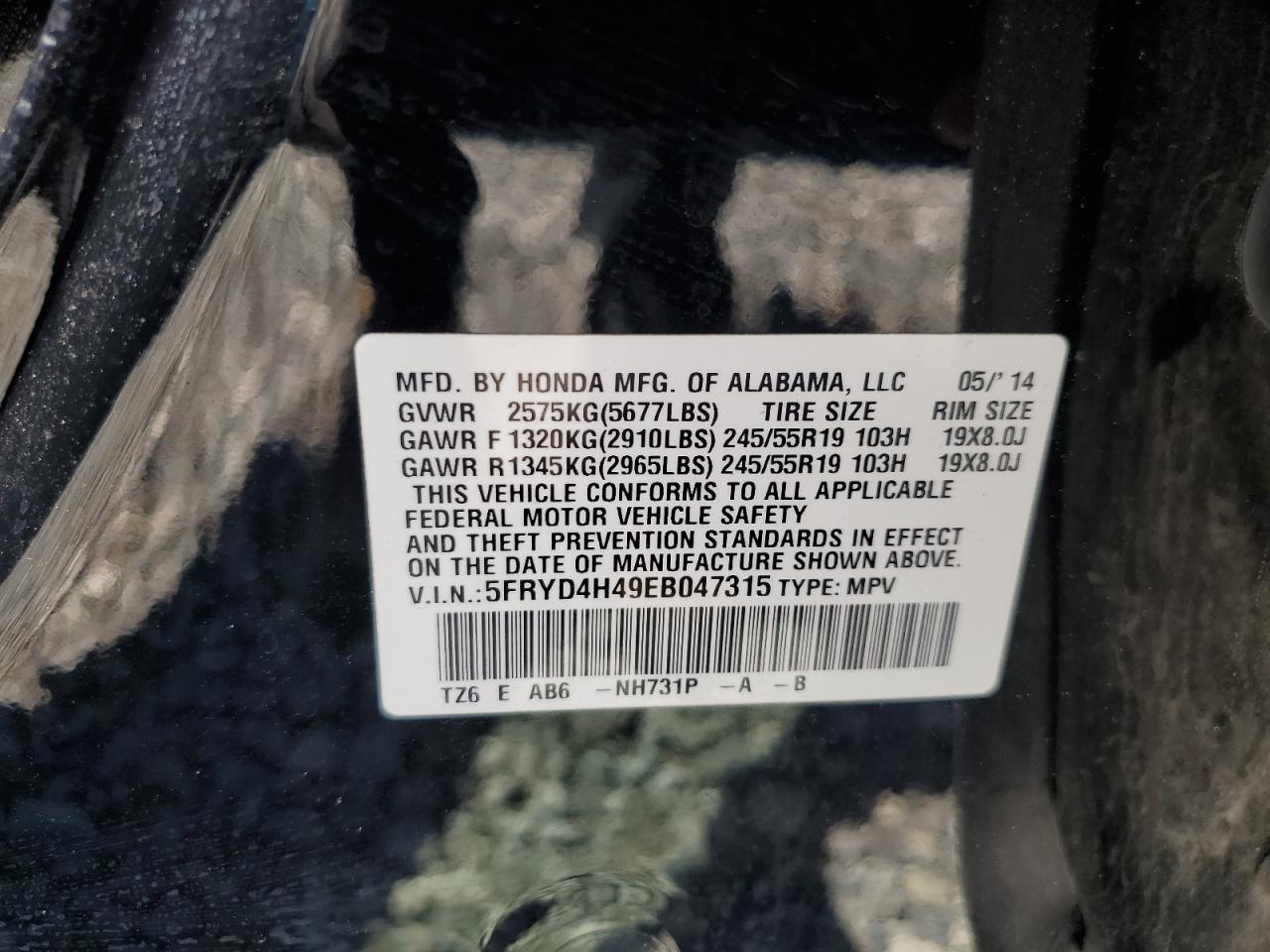 5fryd4h49eb047315 5FRYD4H49EB047315 2014 Acura Mdx Technology