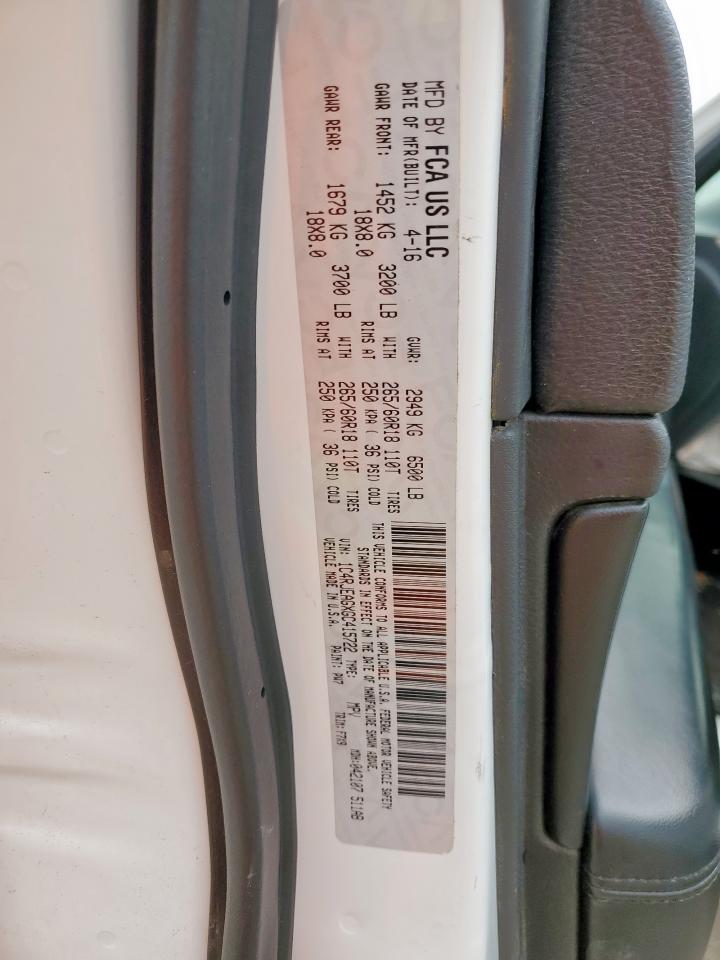 2016 Jeep Grand Cherokee Laredo VIN: 1C4RJEAGXGC415722 Lot: 65428555