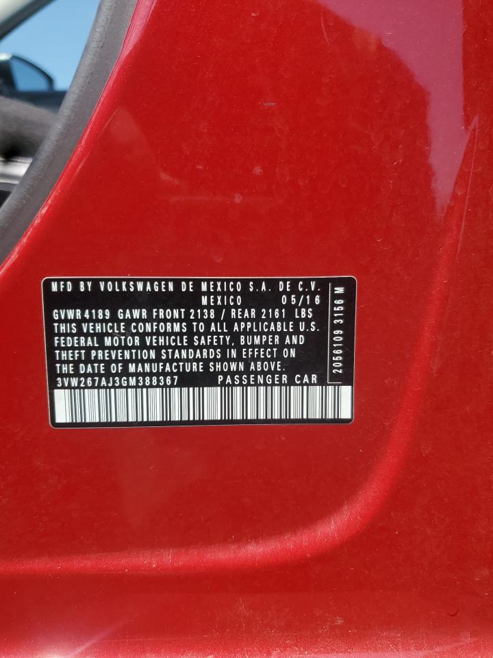 2016 Volkswagen Jetta S VIN: 3VW267AJ3GM388367 Lot: 64491285