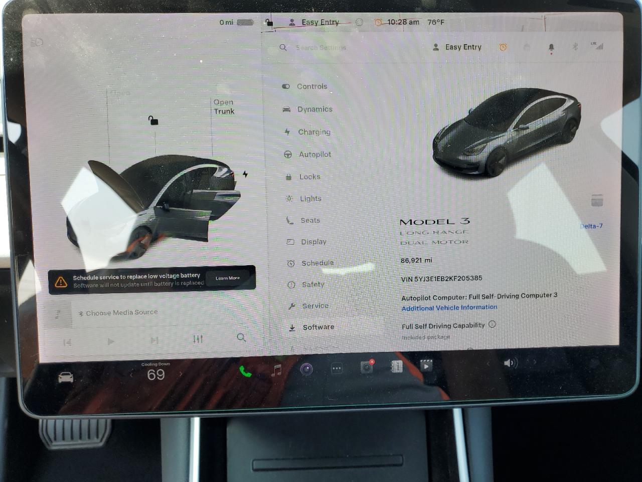 2019 Tesla Model 3 VIN: 5YJ3E1EB2KF205385 Lot: 64215945