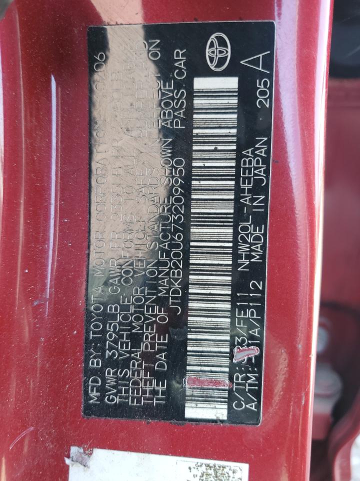 2007 Toyota Prius VIN: JTDKB20U673209950 Lot: 65417335
