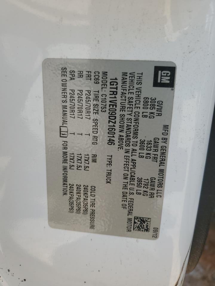 2013 GMC Sierra C1500 Sle VIN: 1GTR1VE09DZ160146 Lot: 63651925