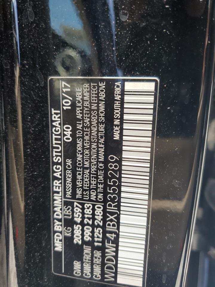 2018 Mercedes-Benz C 300 VIN: WDDWF4JBXJR355289 Lot: 64380155