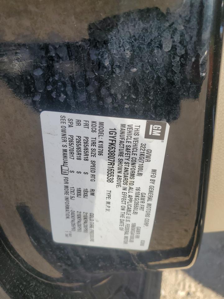 2007 Cadillac Escalade Luxury VIN: 1GYFK63807R165538 Lot: 65000245