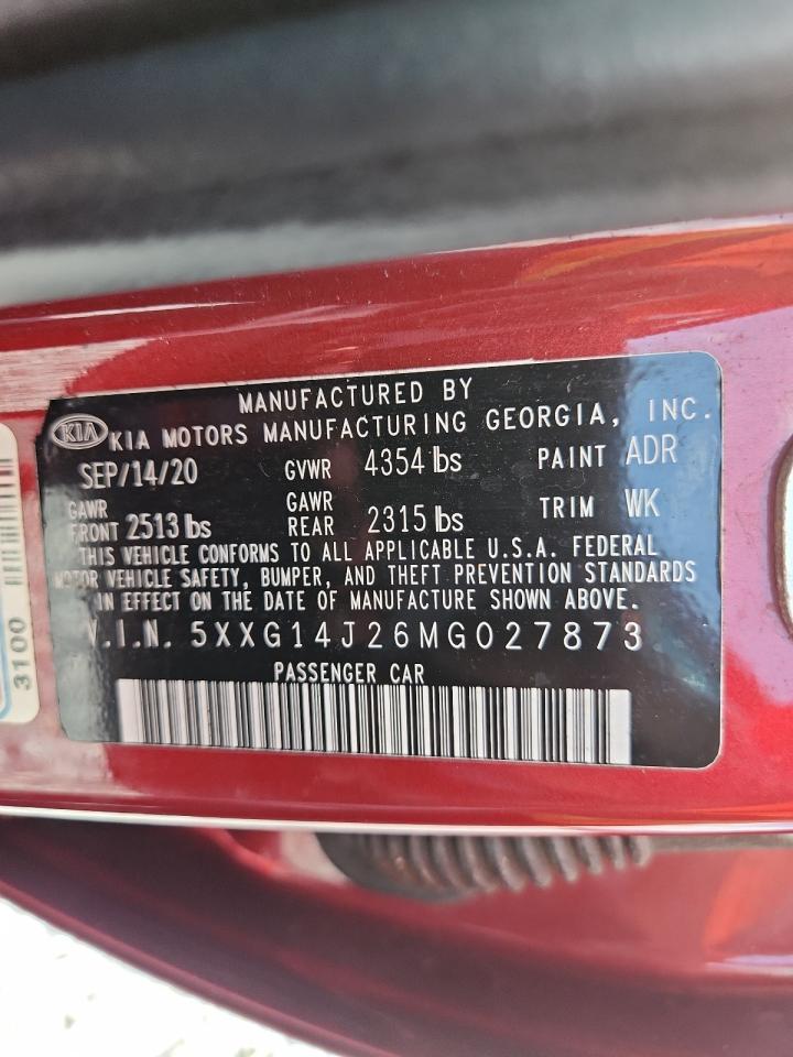 2021 Kia K5 Lxs VIN: 5XXG14J26MG027873 Lot: 64023195