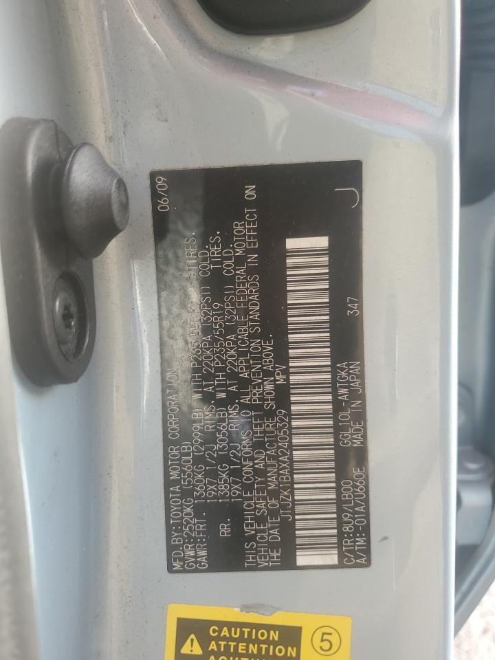 2010 Lexus Rx 350 VIN: JTJZK1BAXA2405329 Lot: 64257585