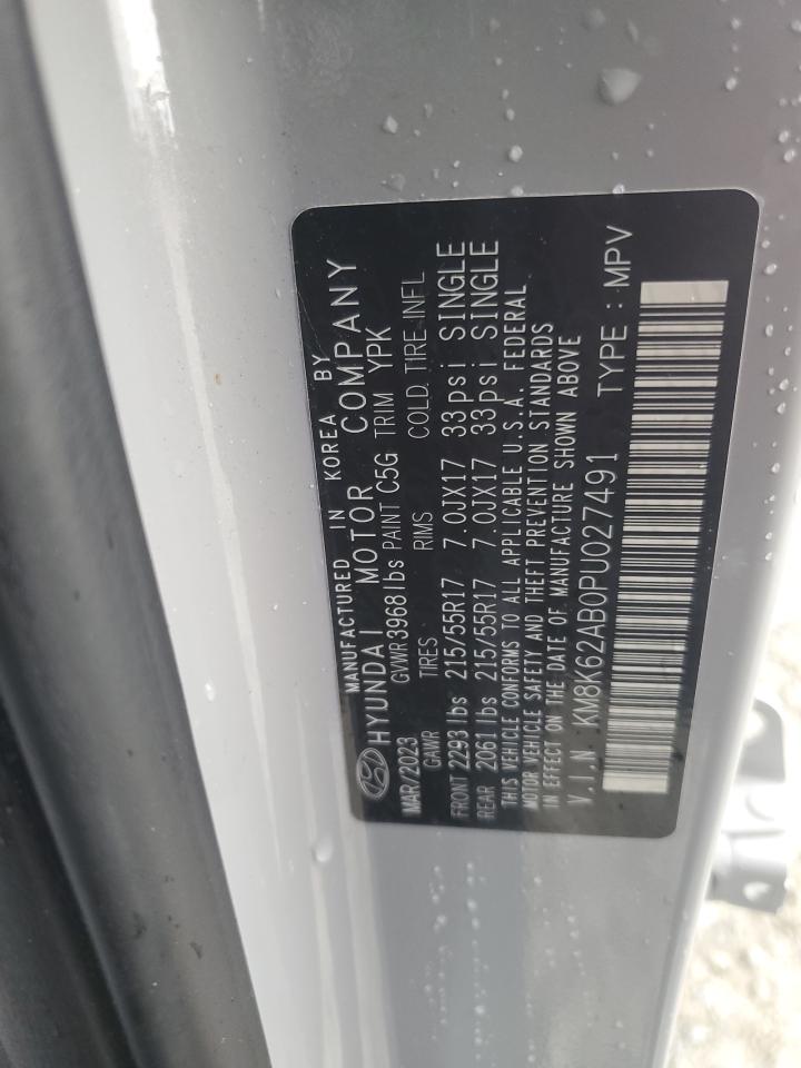 2023 Hyundai Kona Sel VIN: KM8K62AB0PU027491 Lot: 64357685