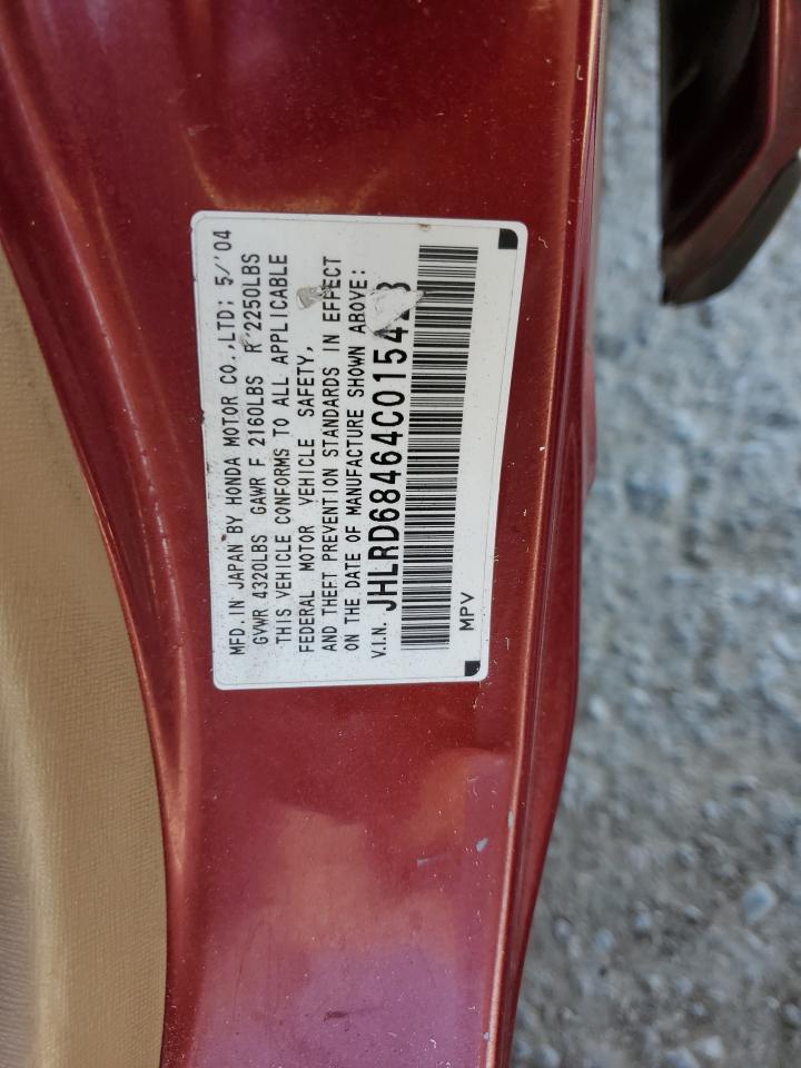 2004 Honda Cr-V Lx VIN: JHLRD68464C015423 Lot: 64510635