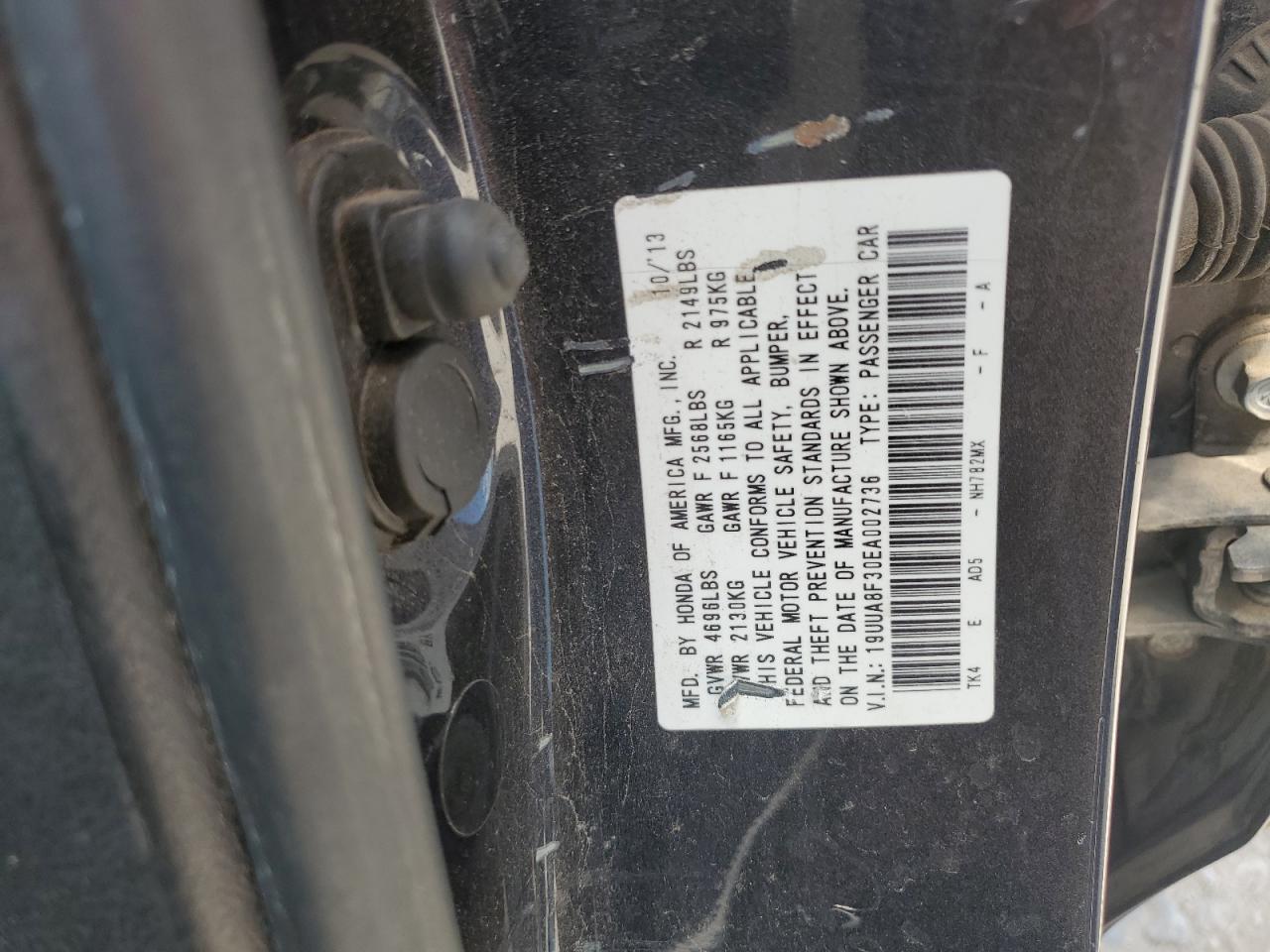 2014 Acura Tl Se VIN: 19UUA8F30EA002736 Lot: 63681965