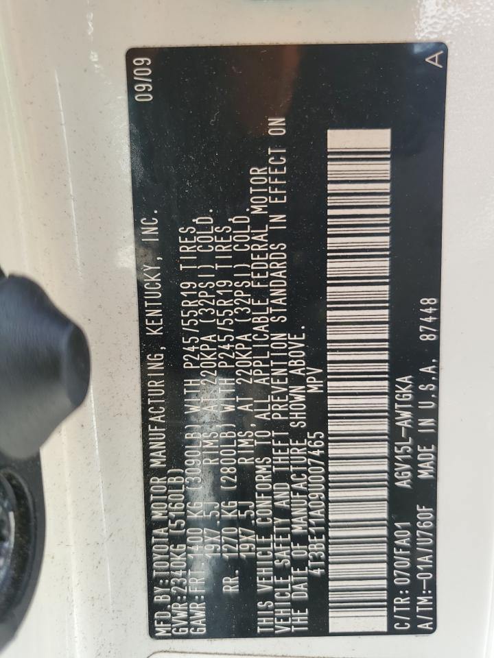 2009 Toyota Venza VIN: 4T3BE11A09U007465 Lot: 64787015
