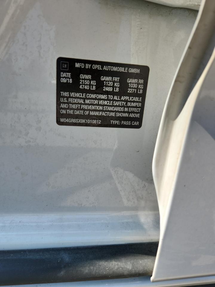2019 Buick Regal Essence VIN: W04GR6SX9K1010812 Lot: 64414685