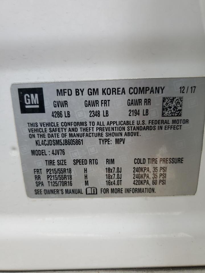 2018 Buick Encore Premium VIN: KL4CJDSM5JB605861 Lot: 64768035