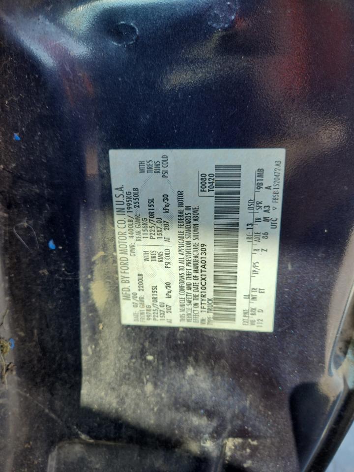 2001 Ford Ranger VIN: 1FTYR10CX1TA01309 Lot: 64357485