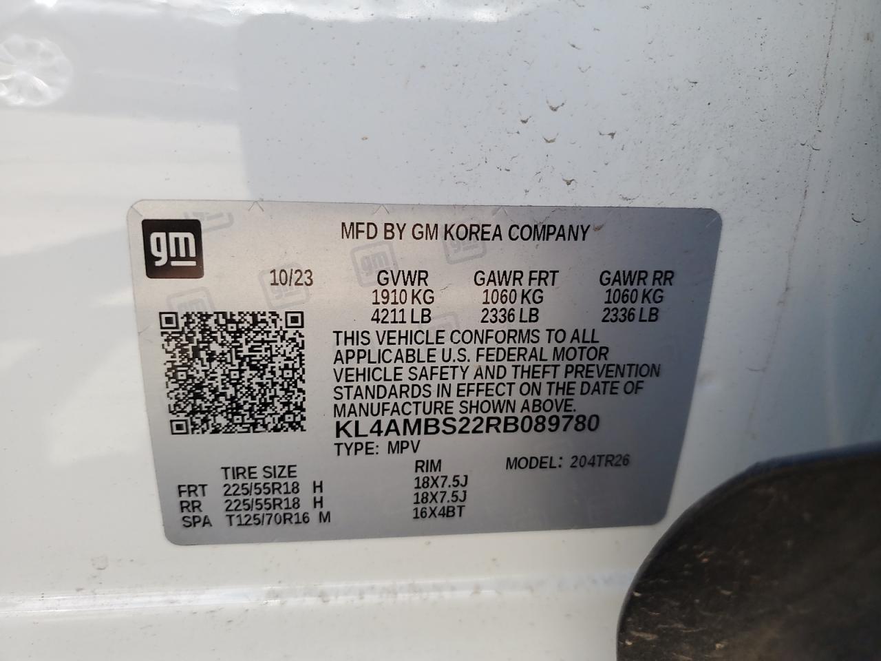 2024 Buick Encore Gx Preferred VIN: KL4AMBS22RB089780 Lot: 63419325