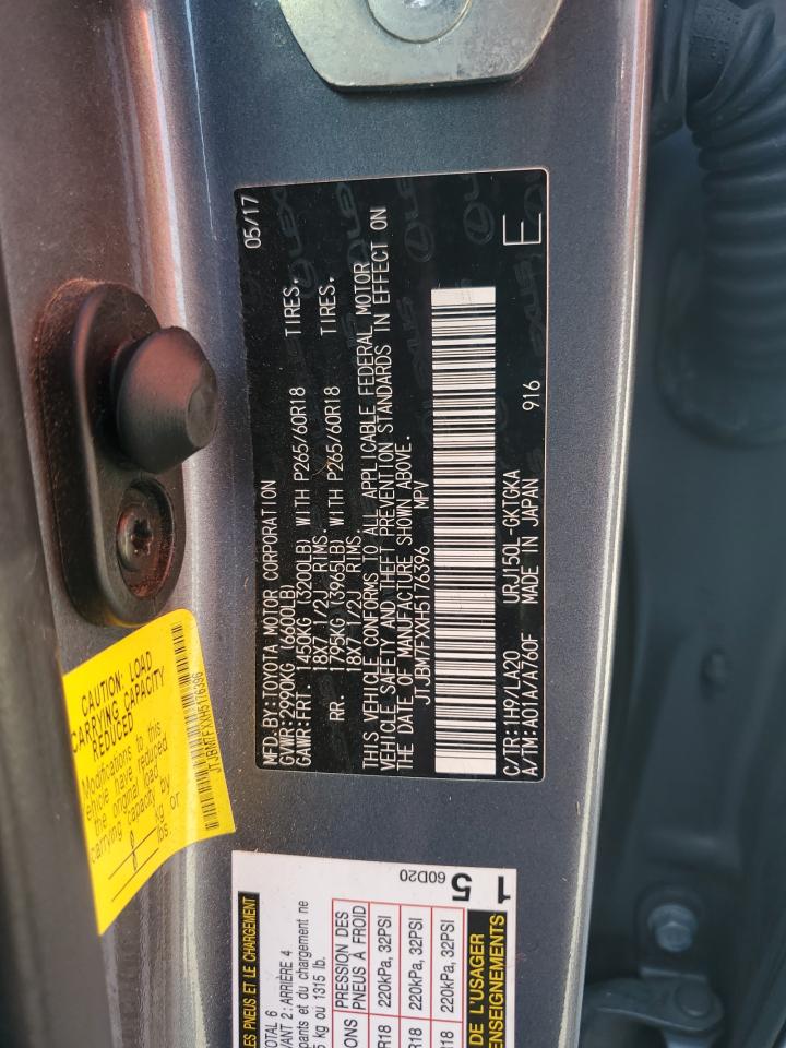 2017 Lexus Gx 460 VIN: JTJBM7FXXH5176396 Lot: 65237765