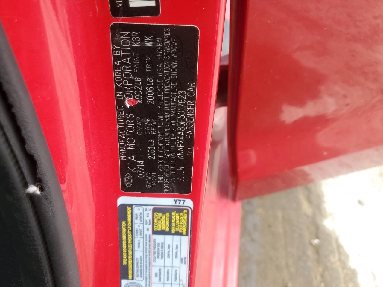 2015 Kia Forte Ex VIN: KNAFX4A85F5317623 Lot: 64950875