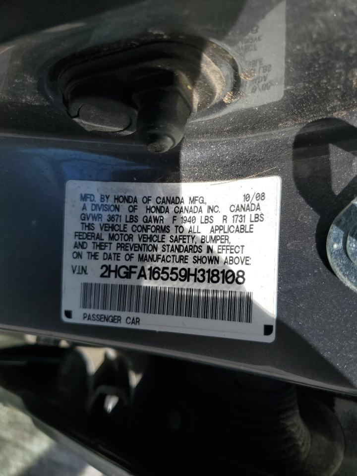 2009 Honda Civic Lx VIN: 2HGFA16559H318108 Lot: 66357405