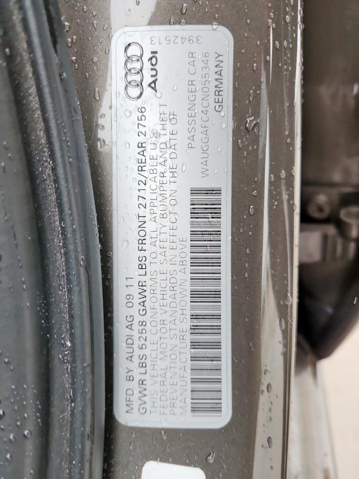 2012 Audi A6 Premium Plus VIN: WAUGGAFC4CN055346 Lot: 64524155